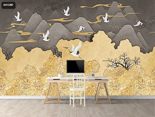 Tranh dán tường phong cách indochine TDT2269
