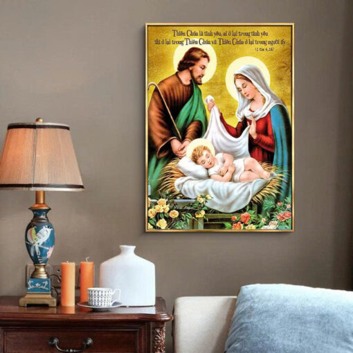 Tranh tráng gương công giáo đức chúa jesus chào đời TG4859