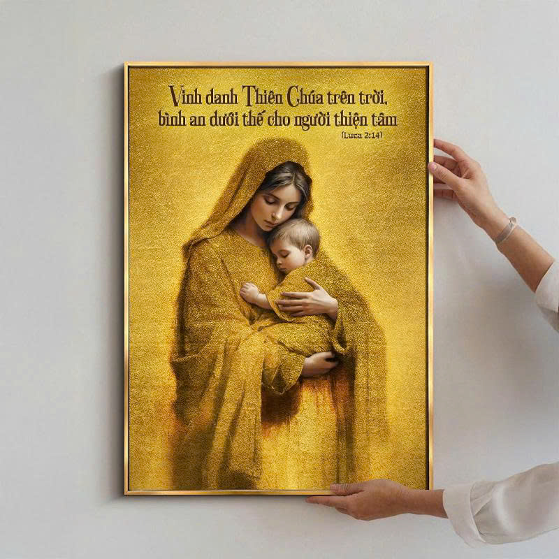 Tranh tráng gương công giáo Đức mẹ Maria bế Chúa hài đồng TG4859 1 Tranh tráng gương công giáo Đức mẹ Maria bế Chúa hài đồng TG4859
