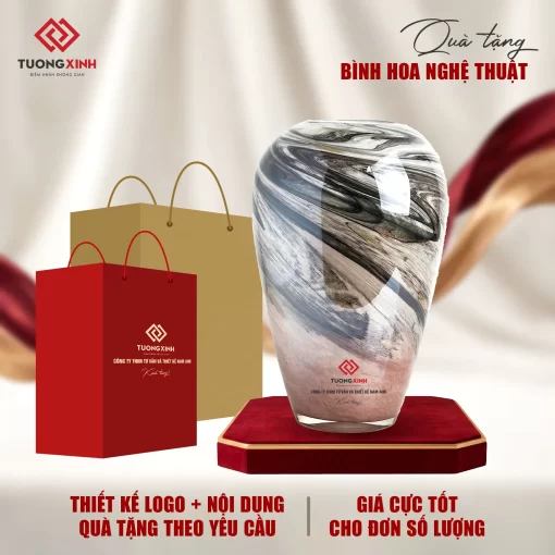 Bình hoa thủy tinh quà tặng khách hàng cao cấp GSQ12