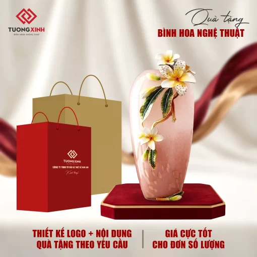Bình hoa gốm sứ quà tặng tân gia sang trọng GSQ13