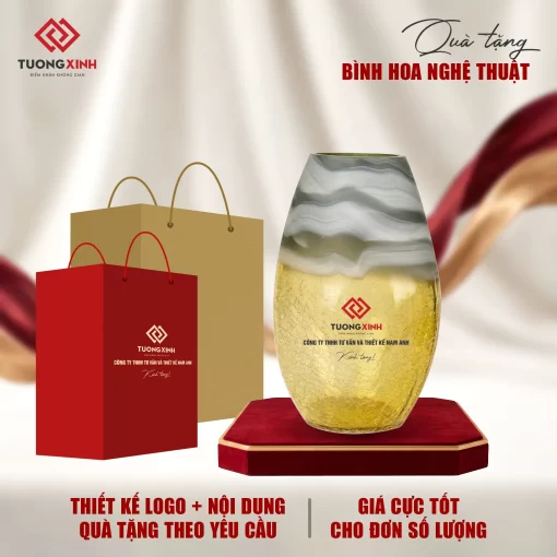 Bình hoa thủy tinh quà tặng công ty sang trọng GSQ16