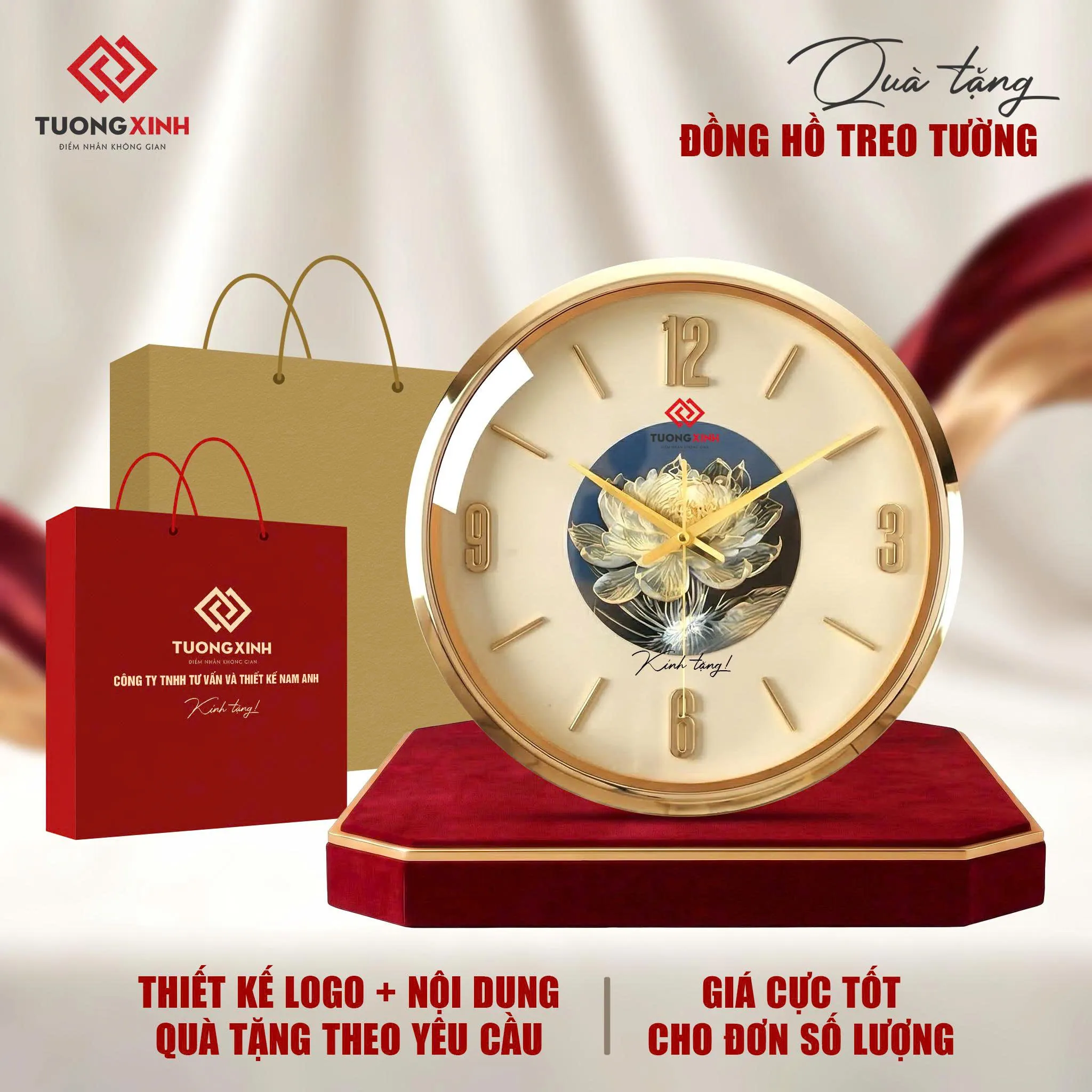 Đồng hồ treo tường in logo quà tặng công ty sang trọng cao cấp DGL57 1 Đồng hồ treo tường in logo quà tặng công ty sang trọng cao cấp DGL57