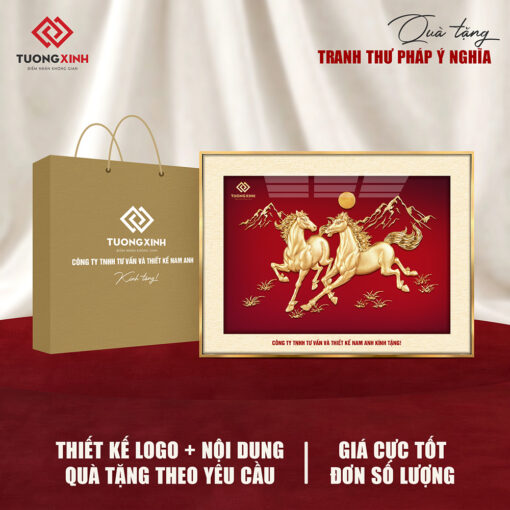 Tranh Song Mã phong thủy quà tặng sự kiện doanh nghiệp sang trọng ý nghĩa TQT22