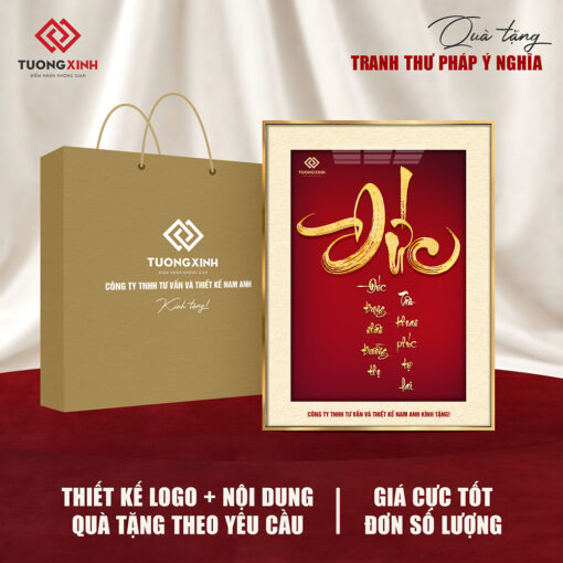 Tranh tráng gương Thư Pháp, quà tặng sự kiện doanh nghiệp sang trọng ý nghĩa TQT24