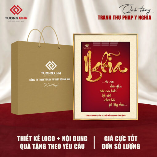 Tranh tráng gương Thư Pháp, quà tặng sự kiện công ty sang trọng ý nghĩa TQT27