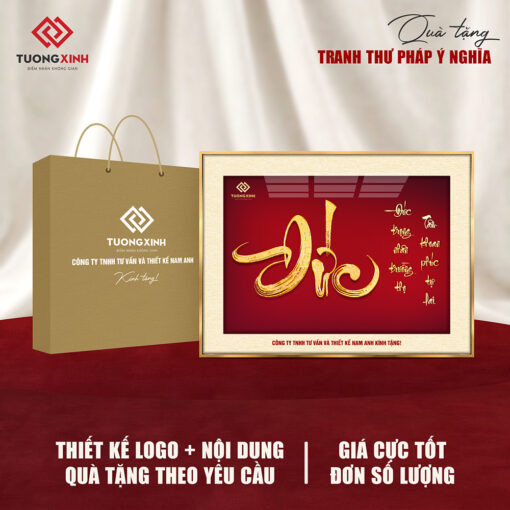 Tranh tráng gương Thư Pháp, quà tặng doanh nghiệp sang trọng ý nghĩa TQT09