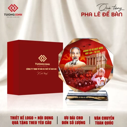 Decor pha lê để bàn biểu trưng quà tặng doanh nghiệp ý nghĩa BTQ01