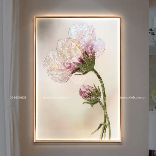 Tranh treo tường đèn LED pha lê đính đá hoa nghệ thuật LD900