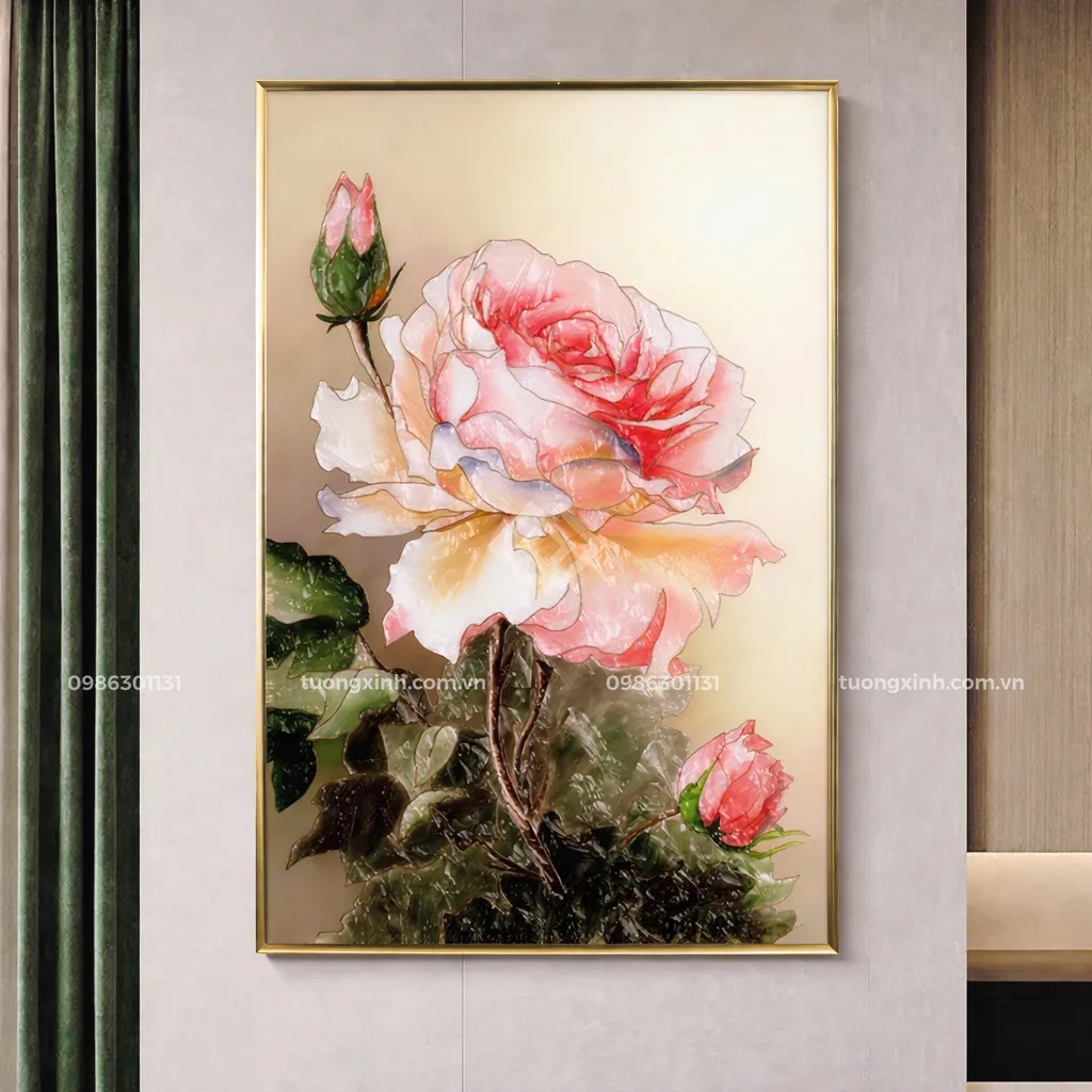 Tranh phòng khách sang trọng đèn LED pha lê đính đá hoa nghệ thuật LD885 2 Tranh phòng khách sang trọng đèn LED pha lê đính đá hoa nghệ thuật LD885 - Ảnh 2