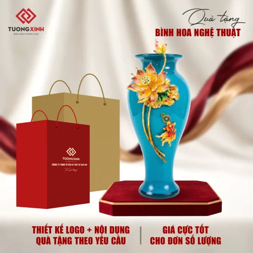 Bình hoa gốm sứ tráng men quà tặng công ty cao cấp, ý nghĩa GSQ26