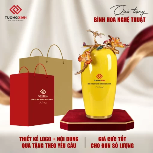 Bình hoa gốm sứ tráng men quà tân gia cao sang trọng ý nghĩa GSQ35