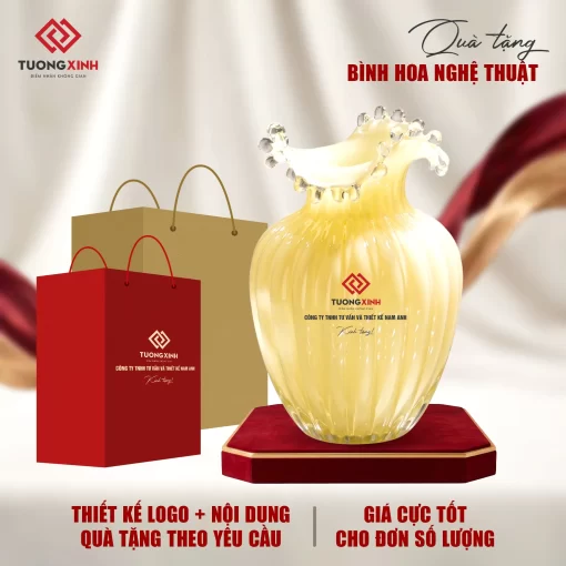 Bình hoa thủy tinh quà tặng sự kiện sang trọng GSQ28