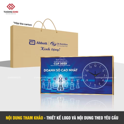 Đồng hồ treo tường in logo thiết kế theo yêu cầu, quà tặng khách hàng mang dấu ấn riêng DGL36