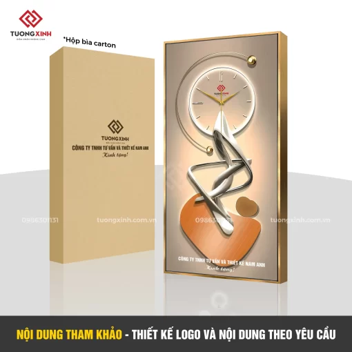 Đồng hồ treo tường in logo thiết kế theo yêu cầu, quà tặng sự kiện công ty doanh nghiệp DGL54
