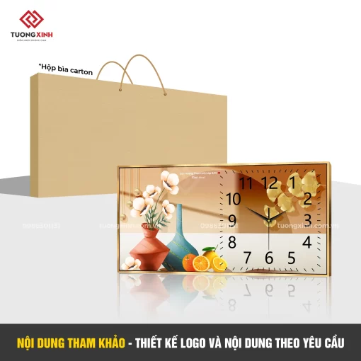 Đồng hồ treo tường in logo thiết kế theo yêu cầu, quà tặng sự kiện công ty doanh nghiệp DGL38