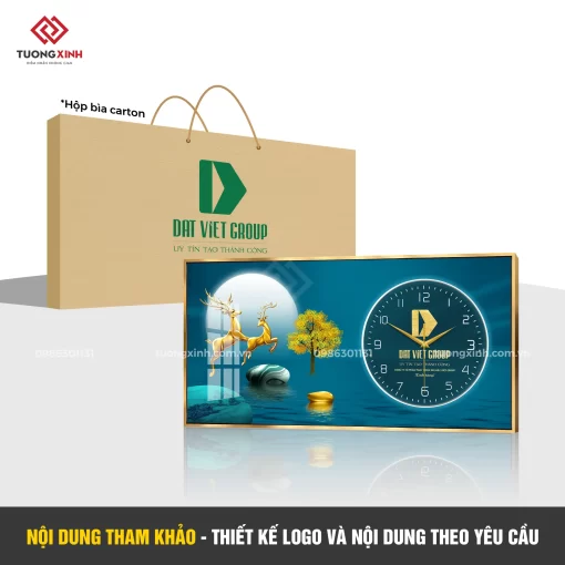 Đồng hồ treo tường in logo thiết kế theo yêu cầu, quà tặng khách hàng mang dấu ấn riêng DGL32