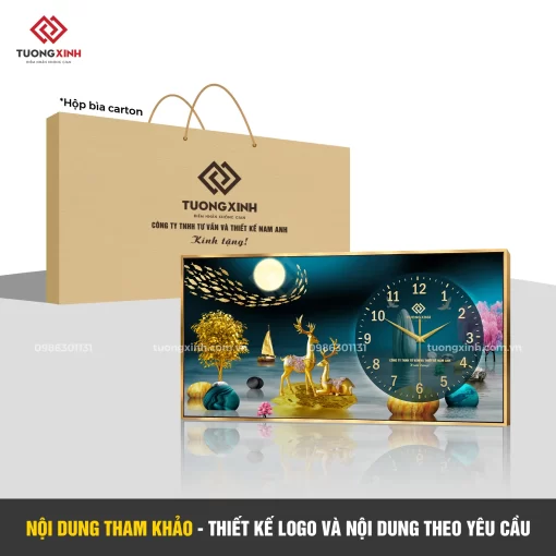 Đồng hồ treo tường in logo thiết kế theo yêu cầu, quà tặng khách hàng mang dấu ấn riêng DGL41