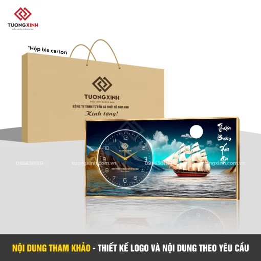 Đồng hồ treo tường in logo thiết kế theo yêu cầu, quà tặng sự kiện công ty doanh nghiệp DGL46