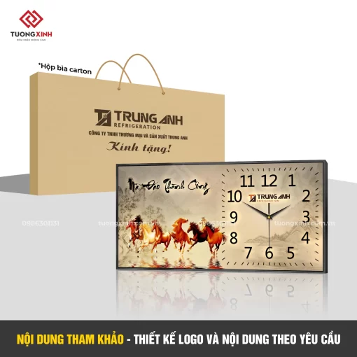 Đồng hồ treo tường in logo thiết kế theo yêu cầu, quà tặng in logo công ty doanh nghiệp DGL47