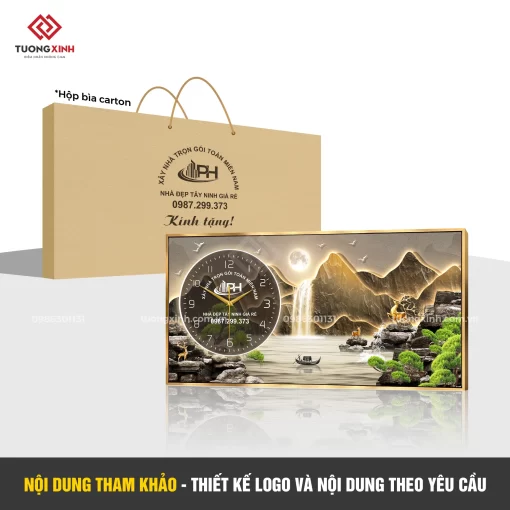 Đồng hồ treo tường in logo thiết kế theo yêu cầu, quà tặng khách hàng mang dấu ấn riêng DGL28