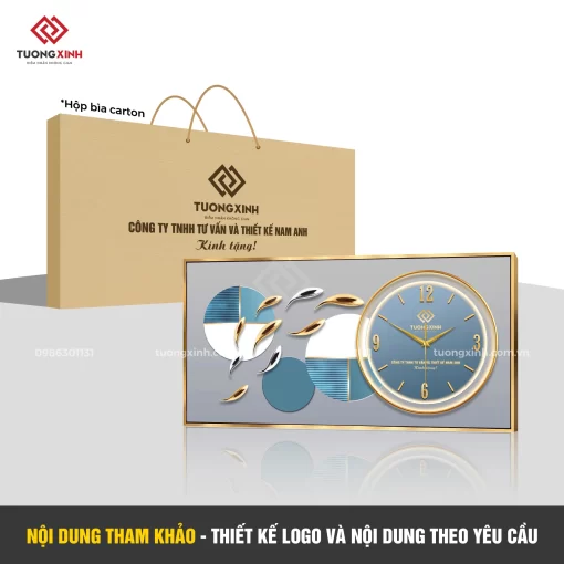 Đồng hồ treo tường in logo thiết kế theo yêu cầu, quà tặng sự kiện công ty doanh nghiệp in logo DGL49