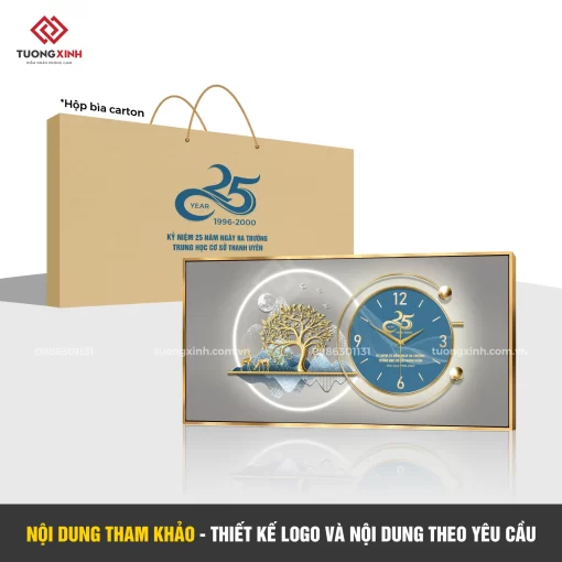 Đồng hồ treo tường in logo thiết kế theo yêu cầu, quà tặng khách hàng doanh nghiệp DGL18