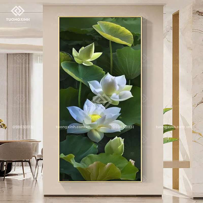 Tranh tráng gương Hoa sen nghệ thuật đèn LED đính đá pha lê cao cấp LD994 2 Tranh tráng gương Hoa sen nghệ thuật đèn LED đính đá pha lê cao cấp LD994 - Ảnh 2