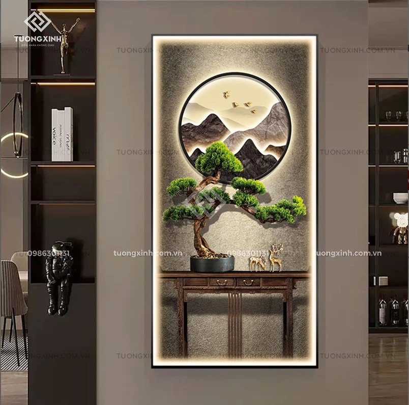 Tranh phòng khách tráng gương đèn LED đính đá pha lê cao cấp LD1013 2 Tranh phòng khách tráng gương đèn LED đính đá pha lê cao cấp LD1013 - Ảnh 2