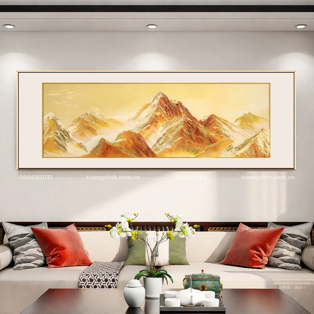 Tranh treo tường phòng khách đèn LED đính đá cao cấp LD946 2 Tranh treo tường phòng khách đèn LED đính đá cao cấp LD946 - Ảnh 2