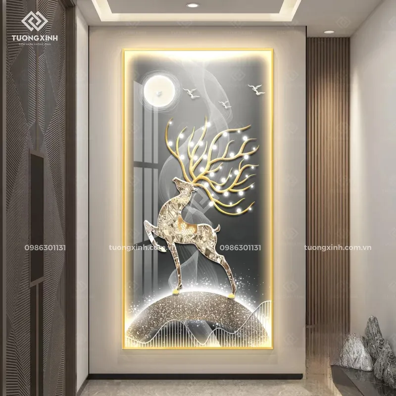 Tranh phòng khách đèn LED đính đá pha lê Hươu Tài Lộc LD973 2 Tranh phòng khách đèn LED đính đá pha lê Hươu Tài Lộc LD973 - Ảnh 2