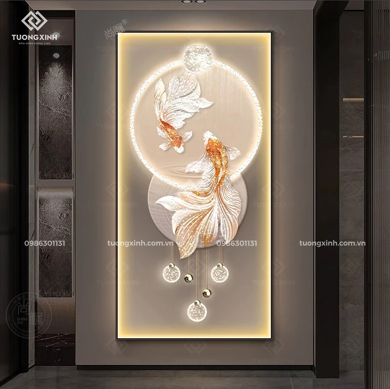 Tranh tráng gương đèn LED đính đá pha lê cao cấp LD1005 1 Tranh tráng gương đèn LED đính đá pha lê cao cấp LD1005