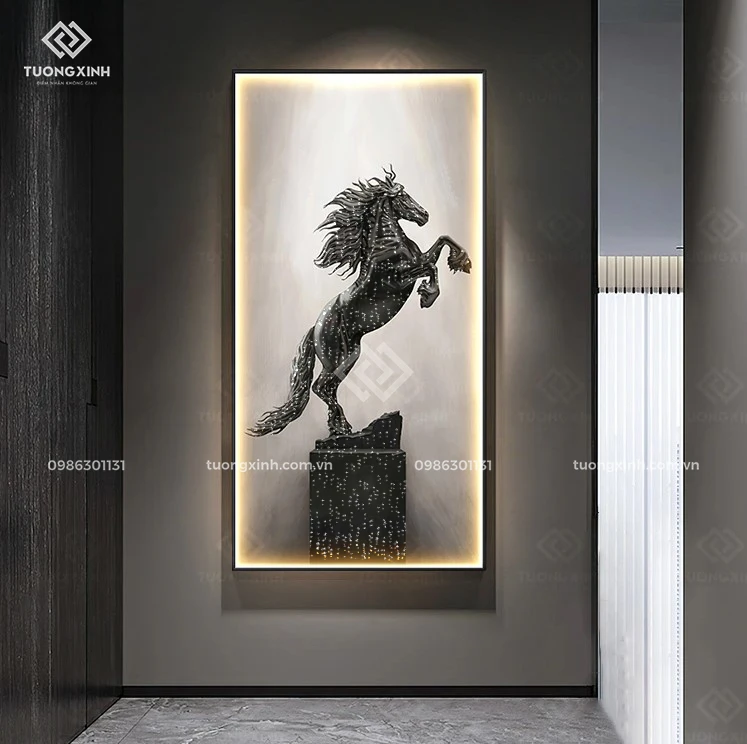 Tranh phòng khách tráng gương đèn LED đính đá pha lê cao cấp LD1009 1 Tranh phòng khách tráng gương đèn LED đính đá pha lê cao cấp LD1009