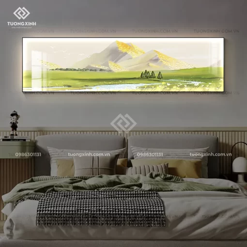Tranh treo tường tráng gương đèn LED đính đá cao cấp LD955