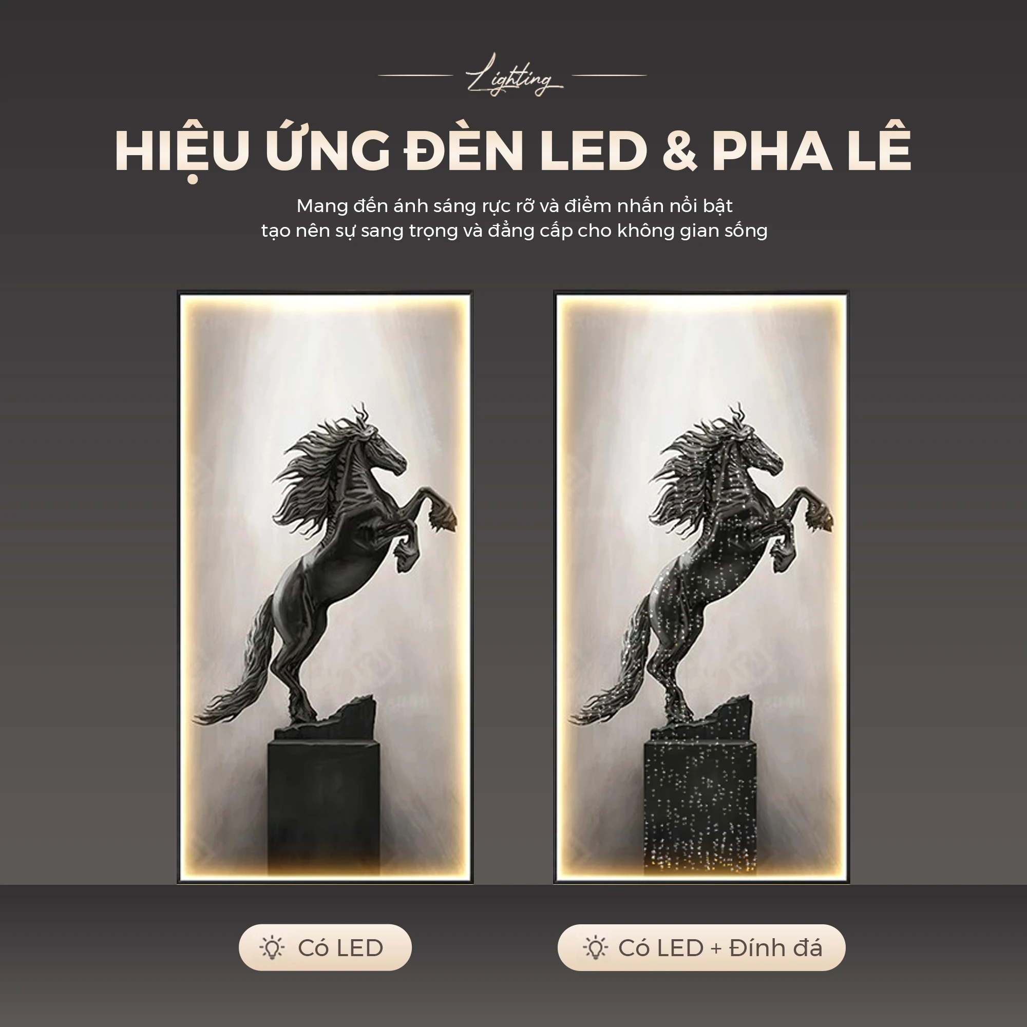 Tranh phòng khách tráng gương đèn LED đính đá pha lê cao cấp LD1009 3 Tranh phòng khách tráng gương đèn LED đính đá pha lê cao cấp LD1009 - Ảnh 3